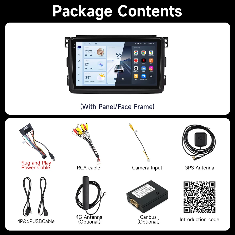 JIUYIN Radio de coche para Smart Fortwo 451 2005 - 2015 CarPlay inalámbrico Android Auto No 2 din 2din DVD - imagen 5