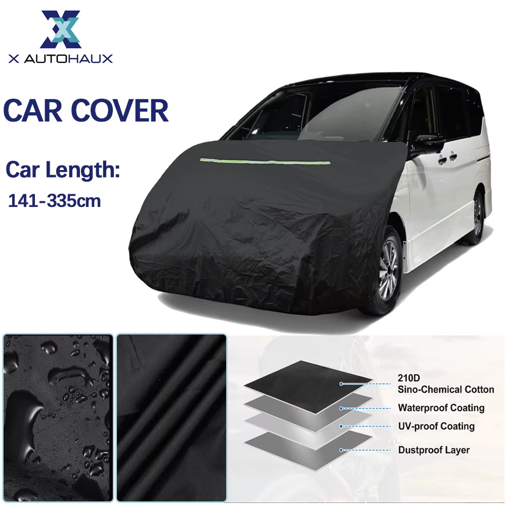 AutoHaux Funda impermeable para capó de coche con banda reflectante