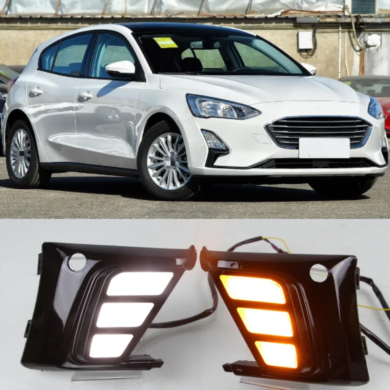 Luces diurnas LED con intermitente amarillo para Ford Focus 2018-2019 - imagen 5
