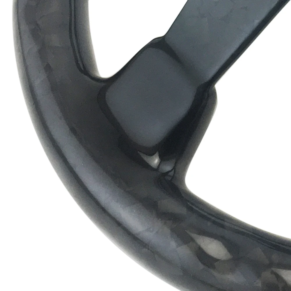 Volante Fibra Carbono 350mm Fondo Plano Deportivo – Negro Brillo - imagen 3