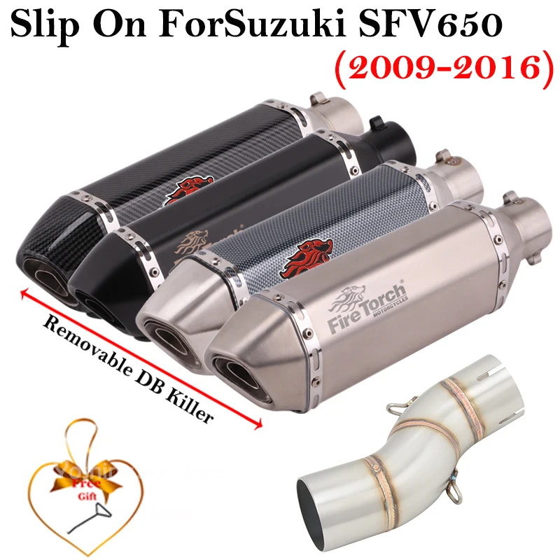 Escape slip-on Suzuki SFV650 Gladius 2009-2016 con DB killer