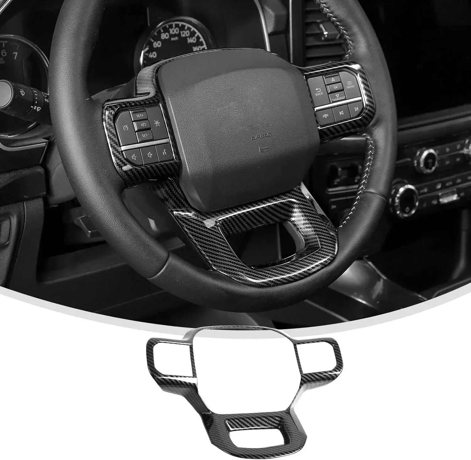 Funda de volante fibra de carbono con lentejuelas – Ford F-150 2021-2023