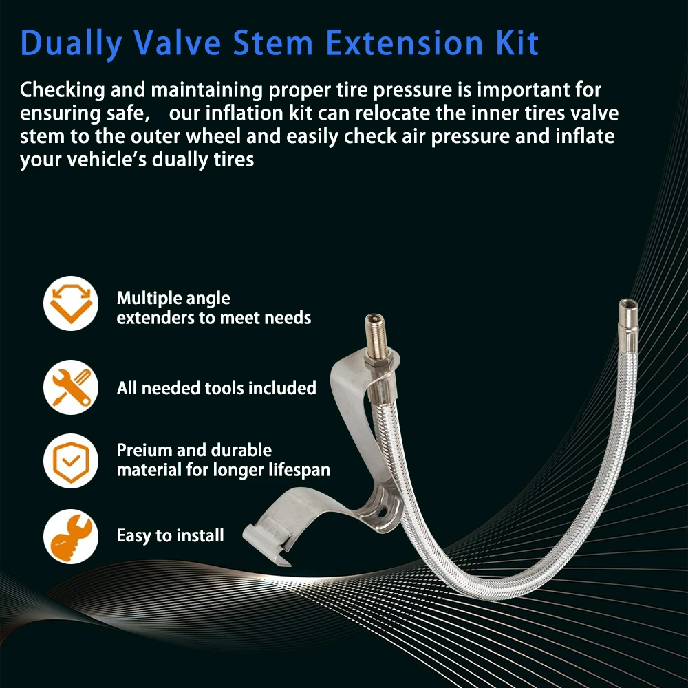 Extensores vástago válvula doble acero inoxidable para ruedas gemelas - imagen 2