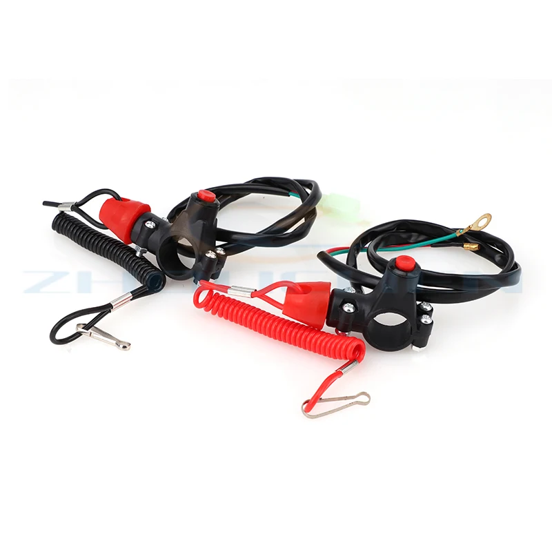 Detalle del interruptor pulsador para accesorios de motocicleta