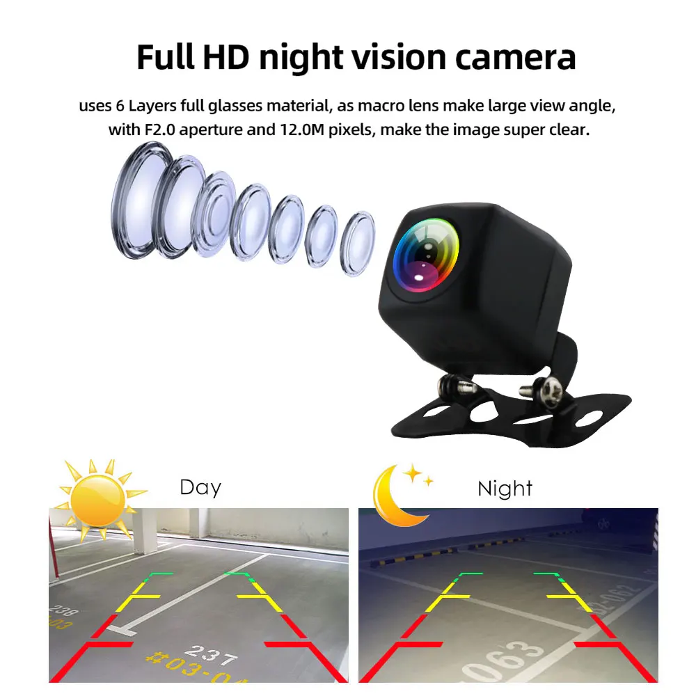 Hizpo Cámara de marcha atrás AHD 1080p con visión nocturna - imagen 3