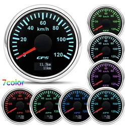 Velocímetro GPS 52mm 12V, iluminación 7 colores, hasta 200 km/h para coche y barco