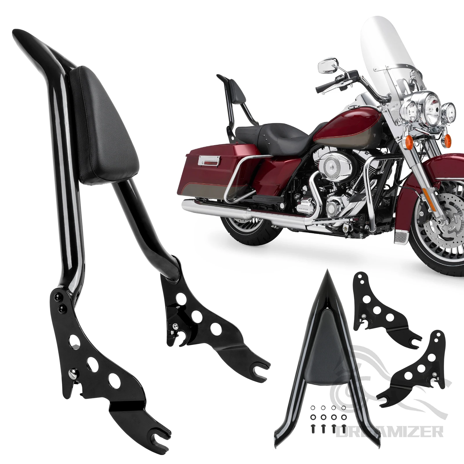 Sissy Bar negro para Harley Electra Street Glide FLHR 09-23 - imagen 2