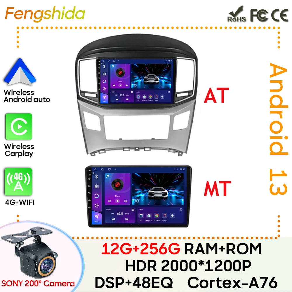 Radio coche Hyundai H1 Grand Starex con Android Auto, GPS y CarPlay