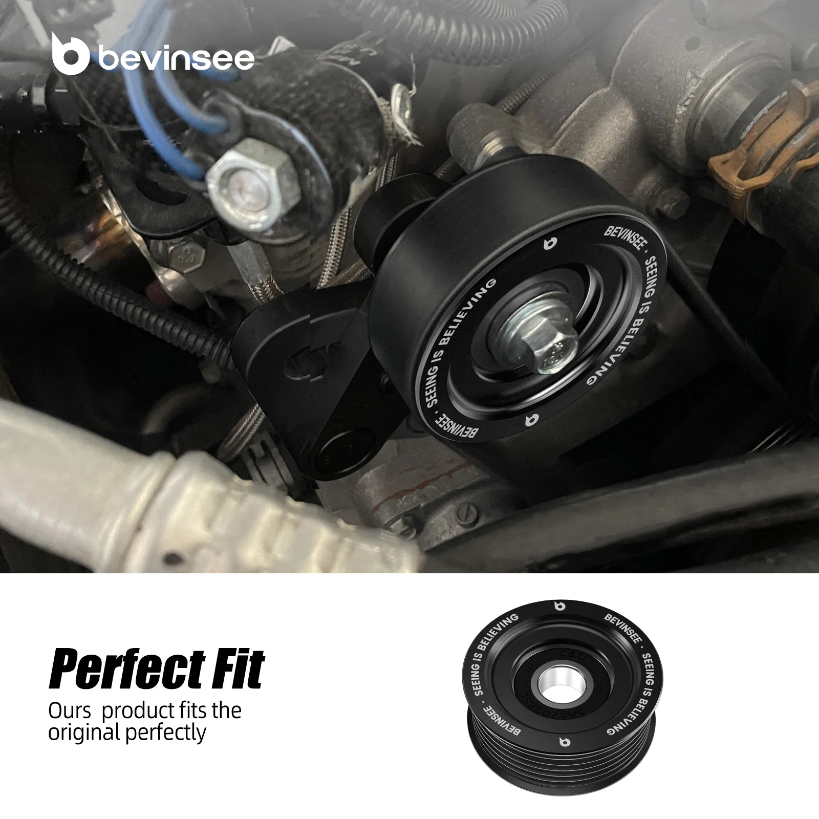 BEVINSEE polea tensora aluminio LS6 para Corvette 5.7 V8 97-04 - imagen 5