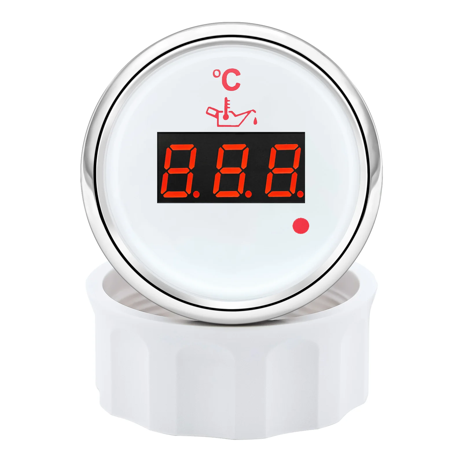 Medidor con iluminación roja y señal de alarma