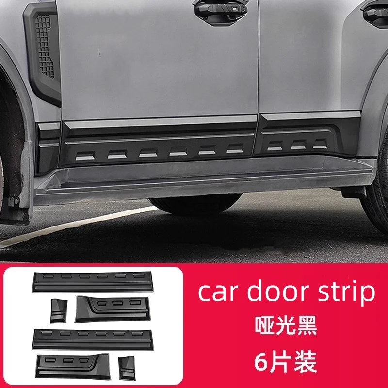 Cubierta de guardabarros de falda lateral de tira de puerta de coche para Jetour Shanhai T2 envolvente ABS negro mate brillante modificado - imagen 5