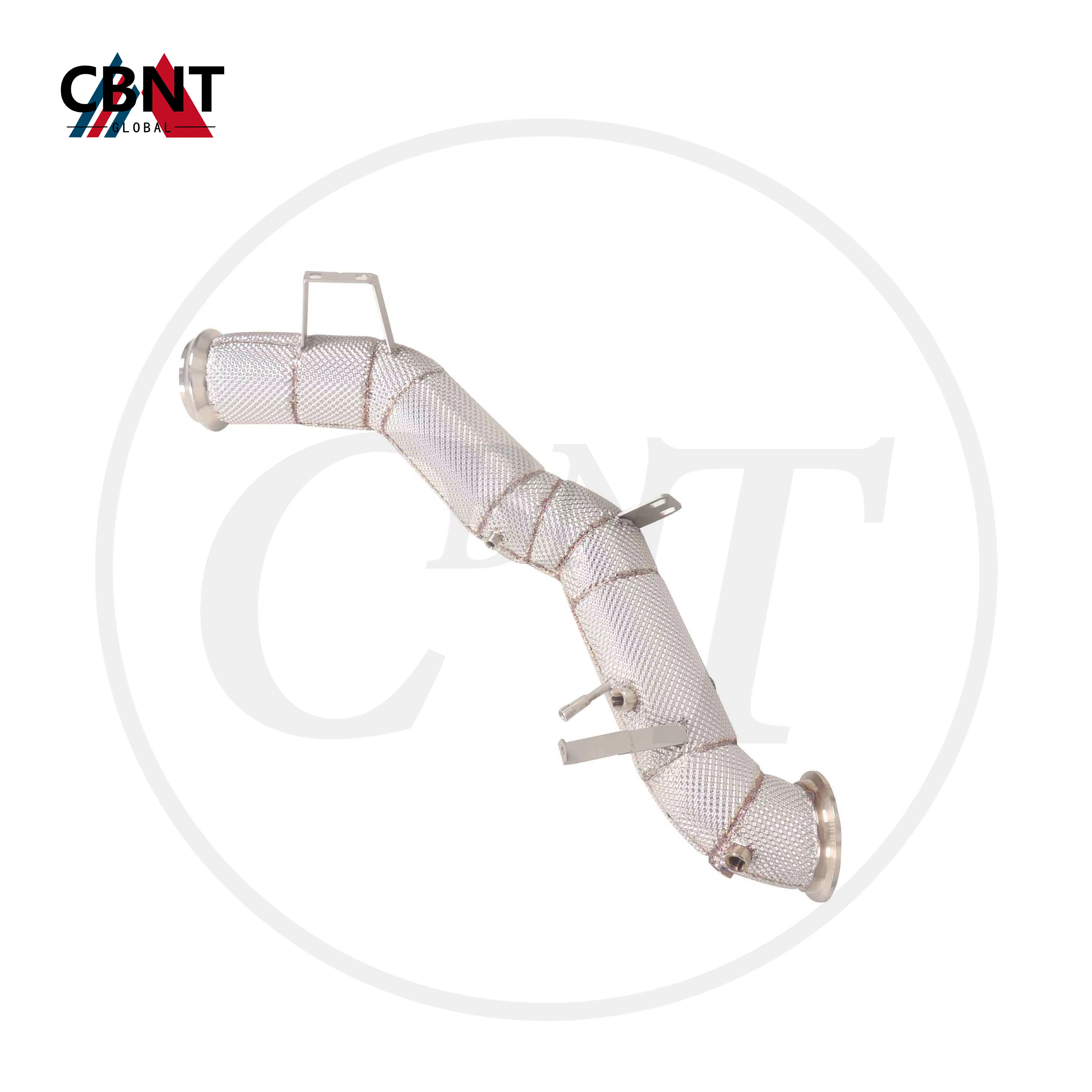 Tubo de bajada CBNT con escudo térmico SS304 – Mercedes C43 AMG M139