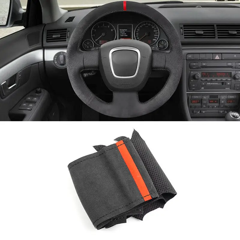 Protector volante gamuza rojo para Audi A3 A4 A6 S4 Seat Exeo