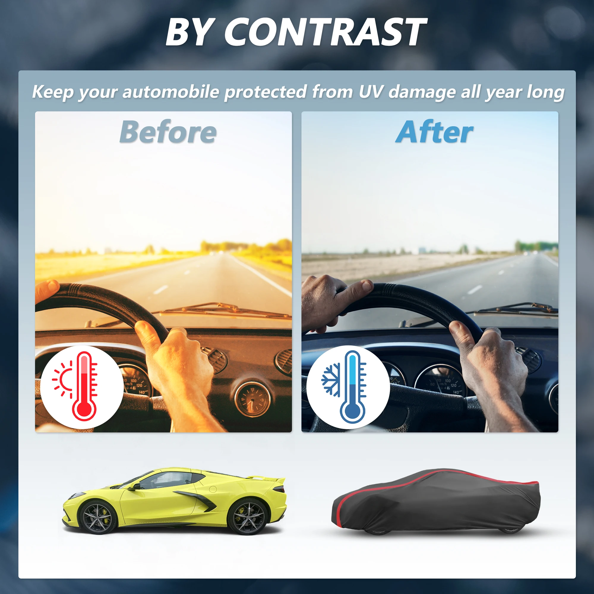 Cubierta impermeable para coche al aire libre con acabado mate