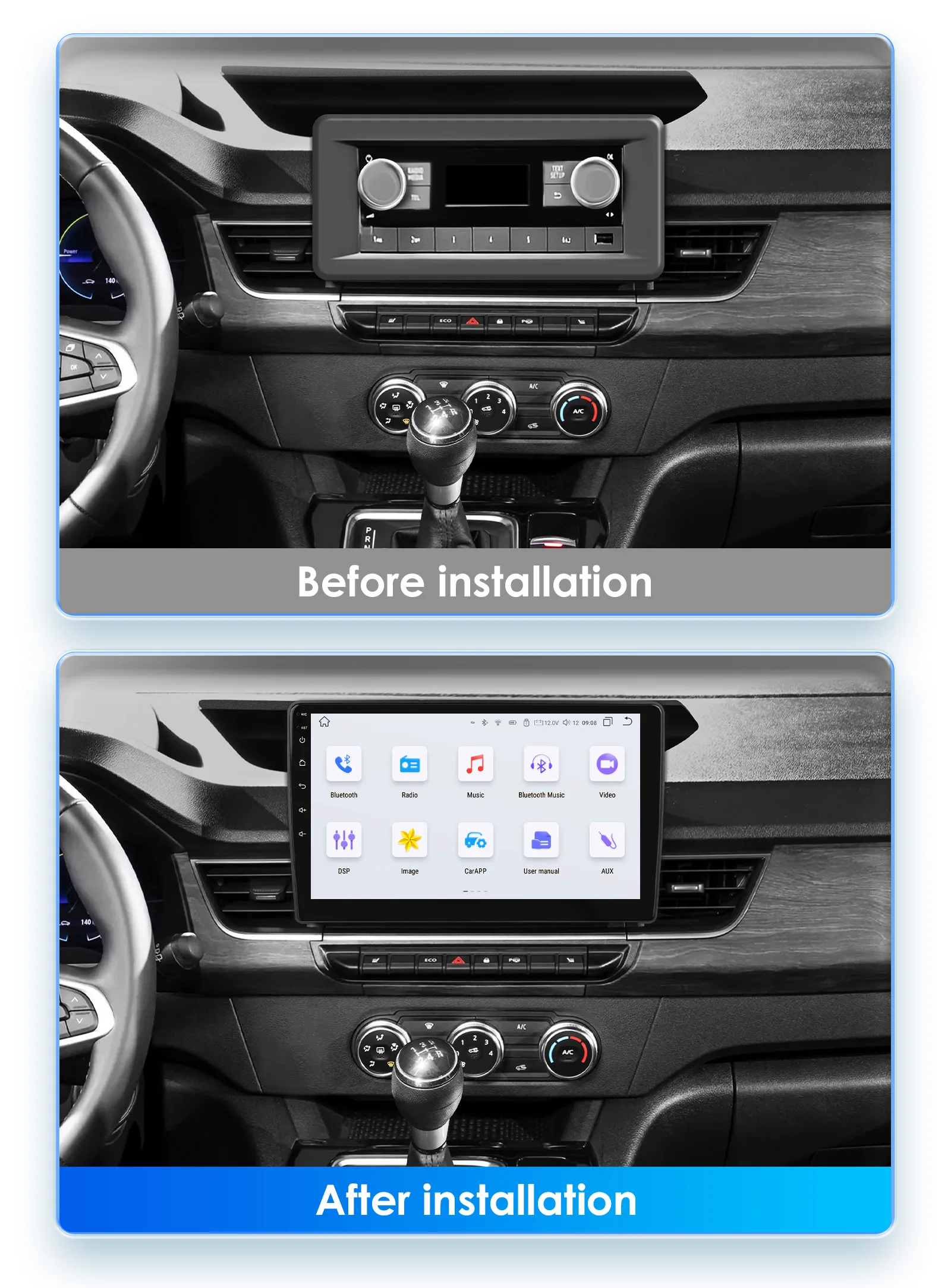 Autoradio 2Din Android 13 GPS Carplay Renault Kangoo 2019-2023 - imagen 2