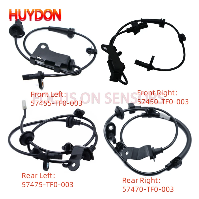 4 Uds 57455-TF0-003 Sensor de velocidad de rueda delantera trasera ABS para Honda Fit City Insight CR-Z 57450-TF0-003 57470-TF0-003 57475-TF0-003