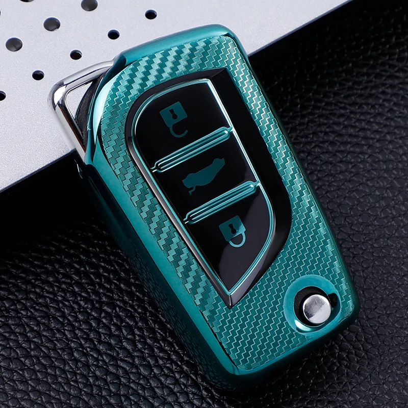 Funda protectora llave TPU fibra carbono para Toyota - imagen 5