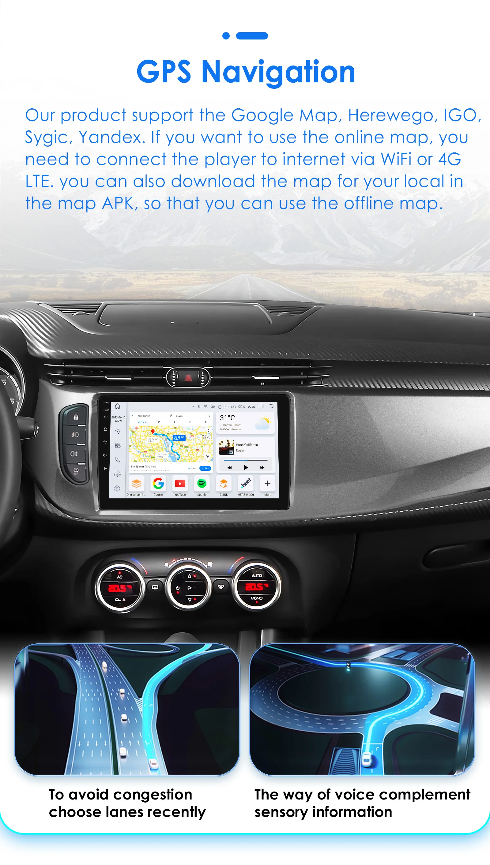 Radio Android 13 GPS 2DIN con Carplay para Alfa Romeo Giulietta - imagen 3