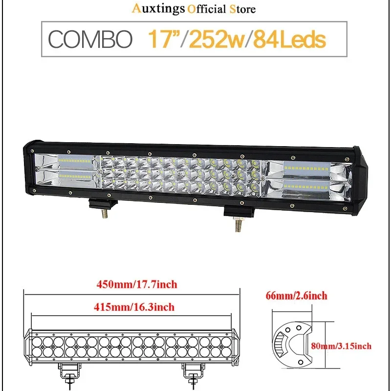 Barra LED de tres filas para techo de todoterreno y camión - imagen 4
