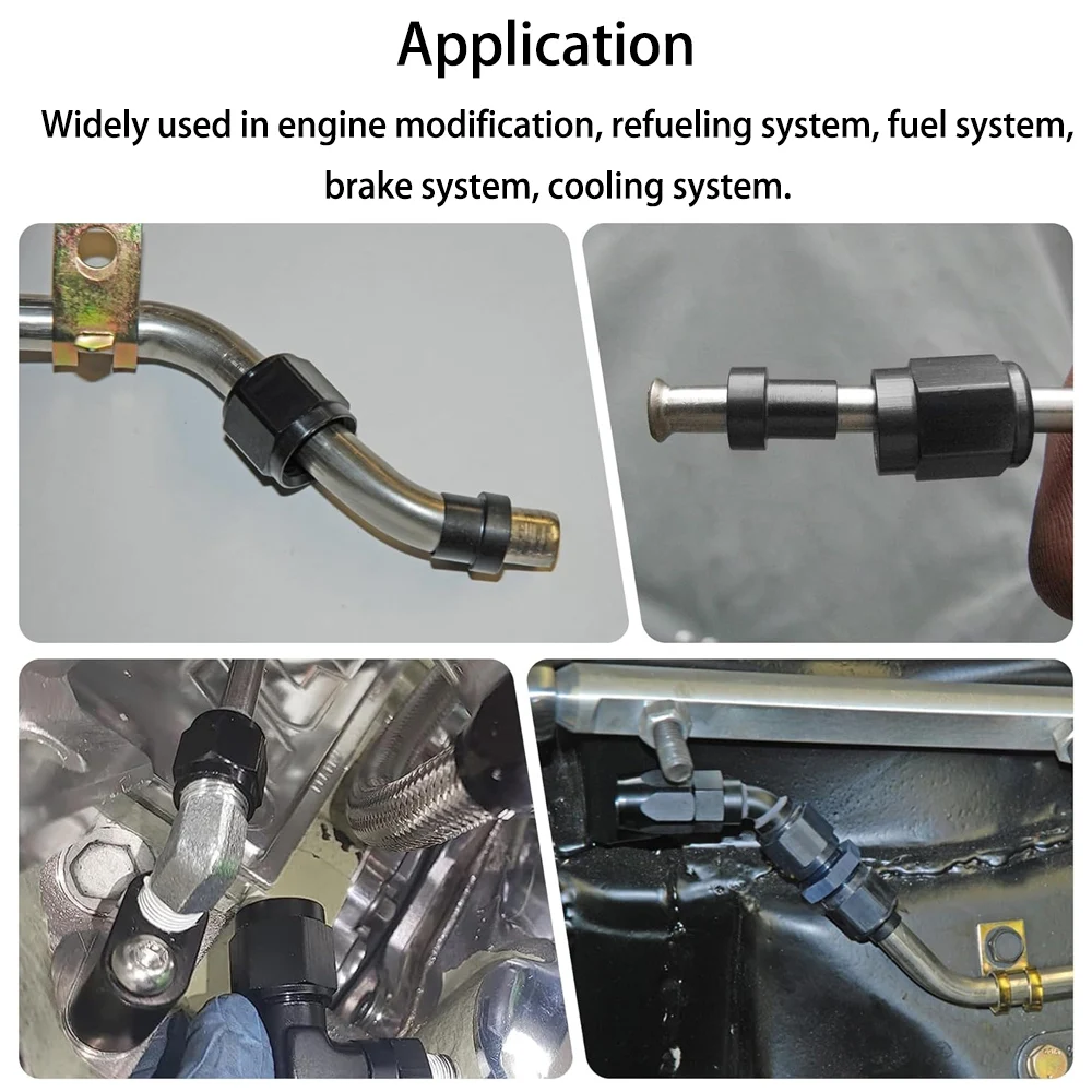 Kit adaptadores AN rectos de aluminio negro para mangueras - imagen 5
