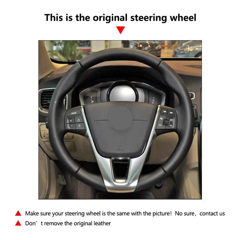 Cubierta de cuero perforado negro para volante FOXSN
