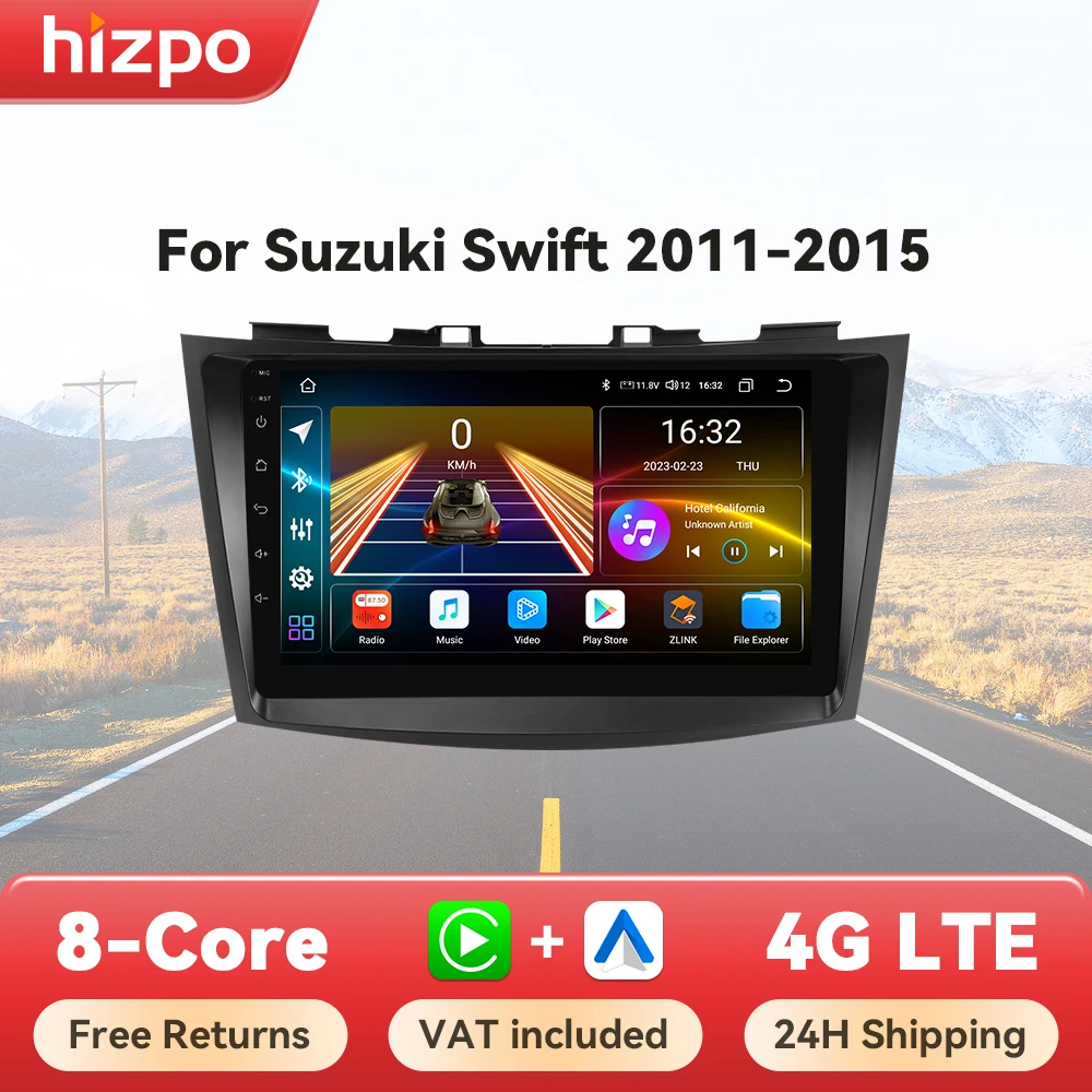 Radio Multimedia Hizpo GPS Android 13 CarPlay – Suzuki Swift IV 2015-
