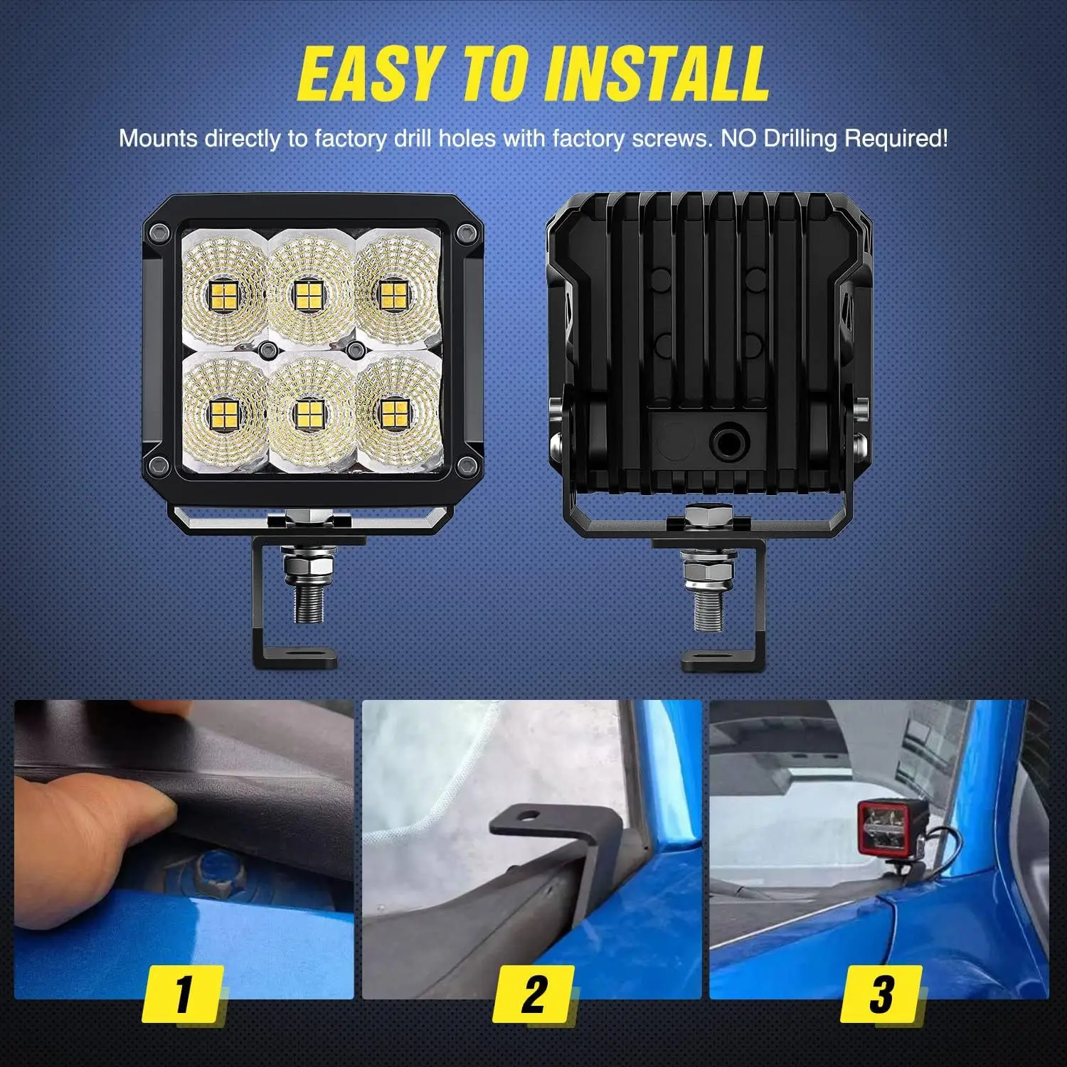Soportes de luz LED para capó – Ford F-150/SVT Raptor 2015+ - imagen 2