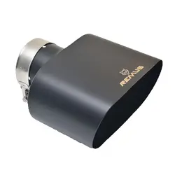 RE-silenciador automotriz elíptico de acero inoxidable, color negro mate, de gran diámetro, sistema de escape, boquilla Universal