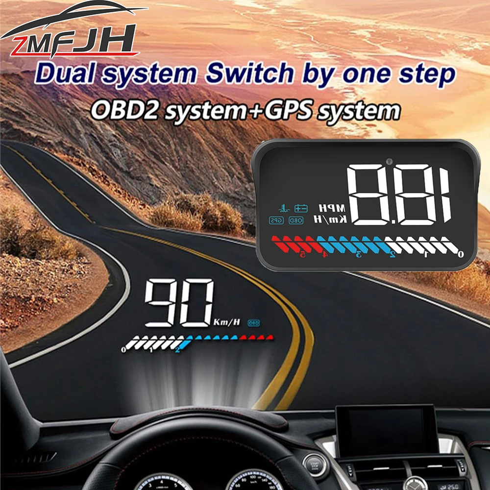 Pantalla HUD OBD2 con GPS, velocímetro y parámetros del motor