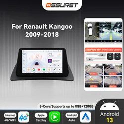 Radio Android Auto con CarPlay y GPS para Renault Kangoo 2009-2018