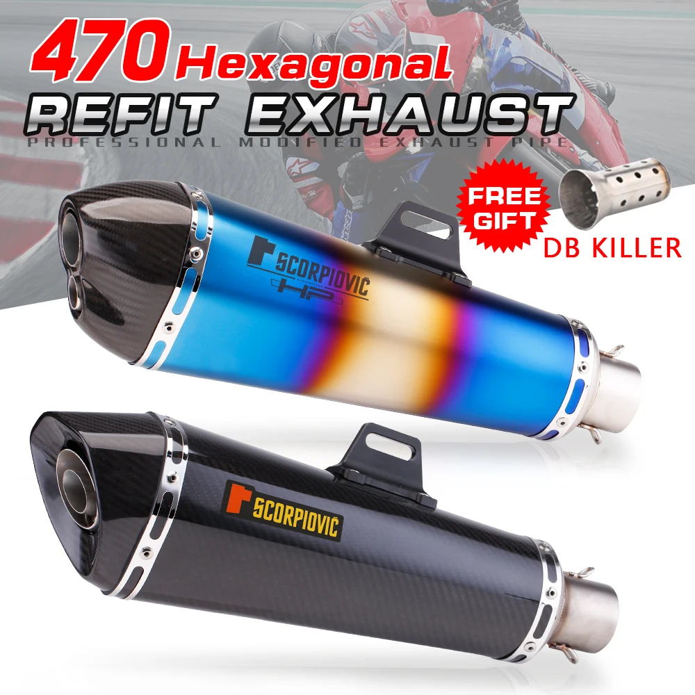 Silenciador escape universal 51mm para moto y ciclomotor