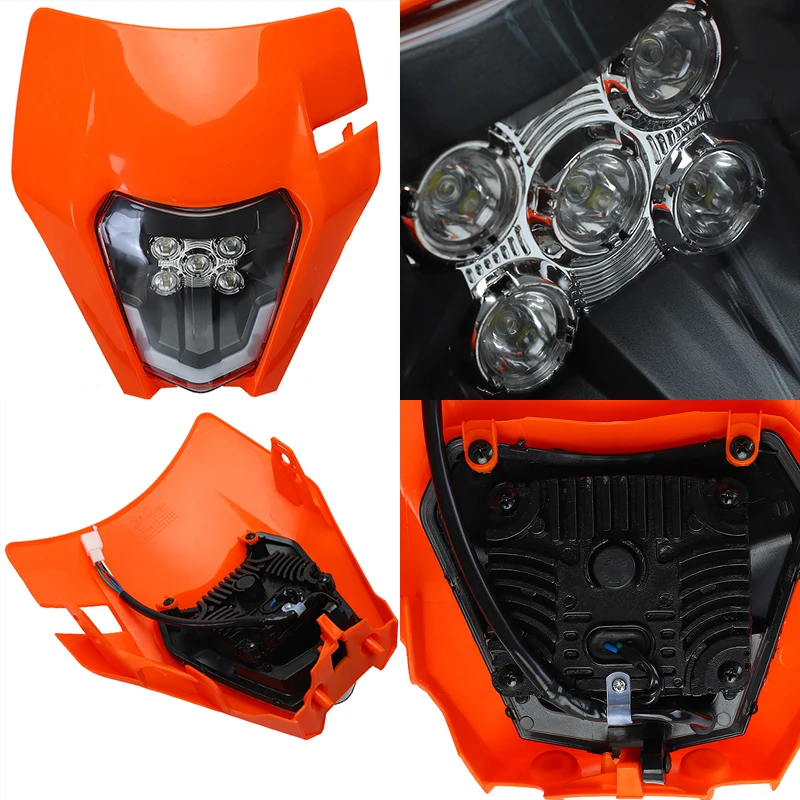 Faro LED homologado E8 para moto de cross KTM SX-F, EXC y DR-Z