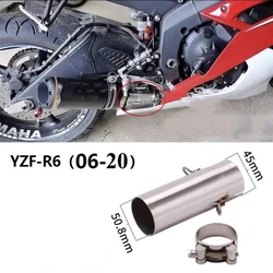 Silenciador escape Yamaha R6 YZF-R6 2006-2020 acero inoxidable 45mm