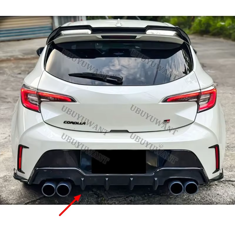 3 uds para Toyota Corolla Hatchback E210 2019 + labio trasero de fibra de carbono modificado alerón trasero negro difusor divisor kit de coche - imagen 2