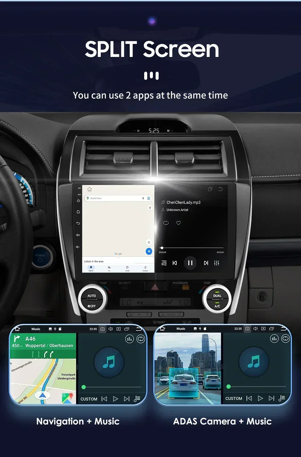 Radio Hizpo Android 13 con GPS y Carplay para Toyota Camry 2012-2014 - imagen 2