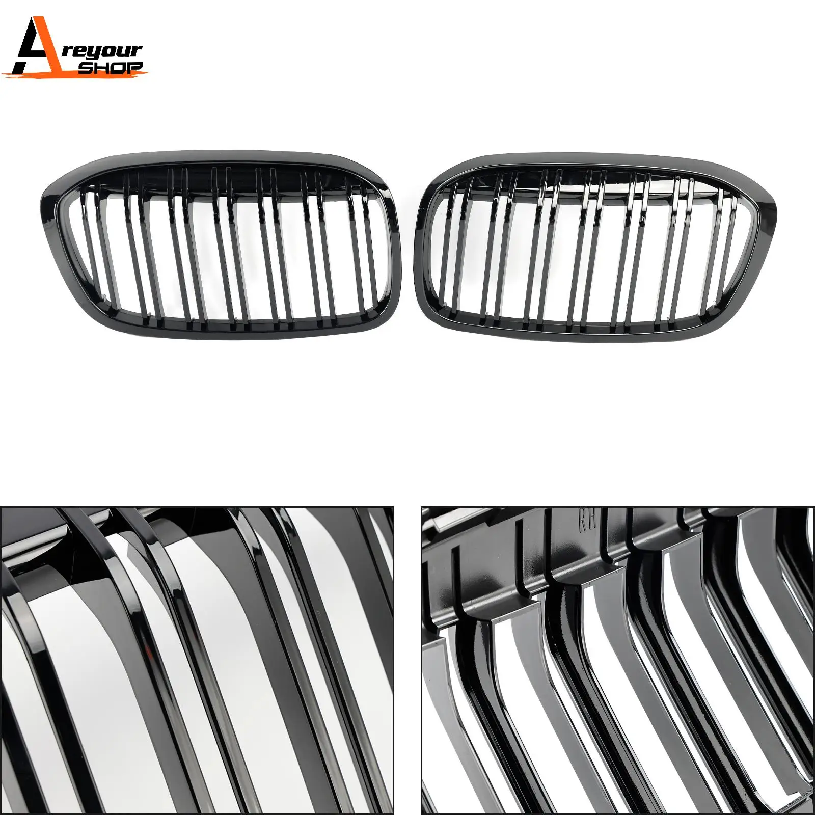 Rejilla riñón BMW Serie 2 F45 F46 Gran Tourer negro brillante
