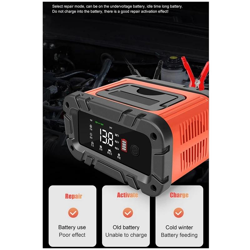 E-fast cargador de batería coche 12V/24V LCD plomo-ácido - imagen 5