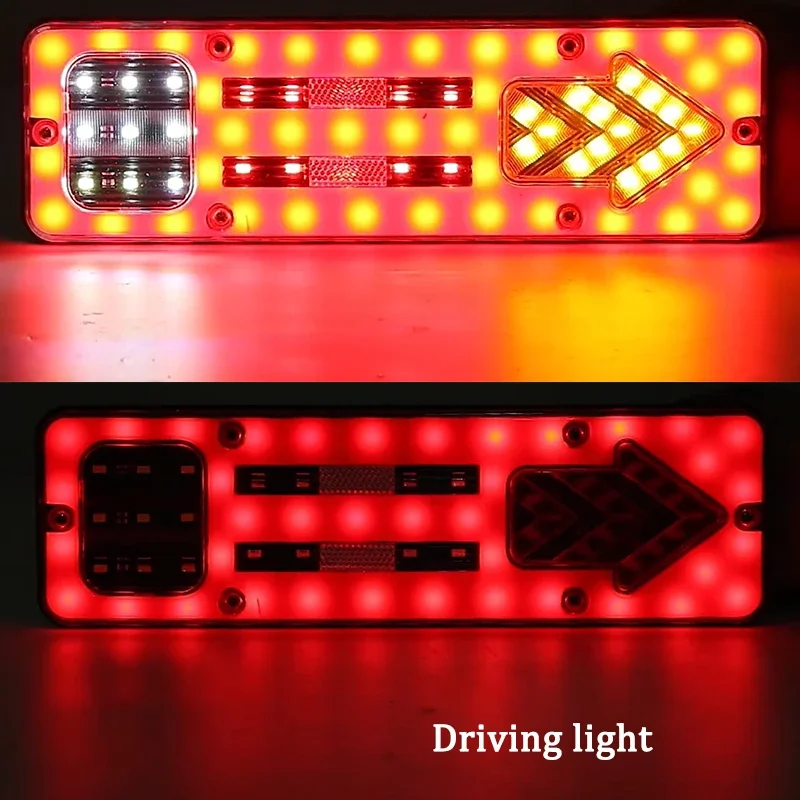 2 uds 12V/24V luz LED dinámica para coche camión luz trasera señal de giro luces de freno traseras lámpara de señal de marcha atrás remolque camión autobús Camper caravana - imagen 4