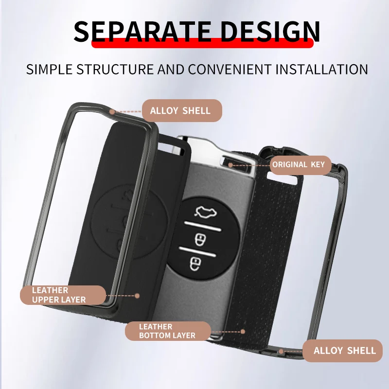 Funda de cuero y metal para llave Chery Tiggo, Arrizo y Exeed - imagen 5