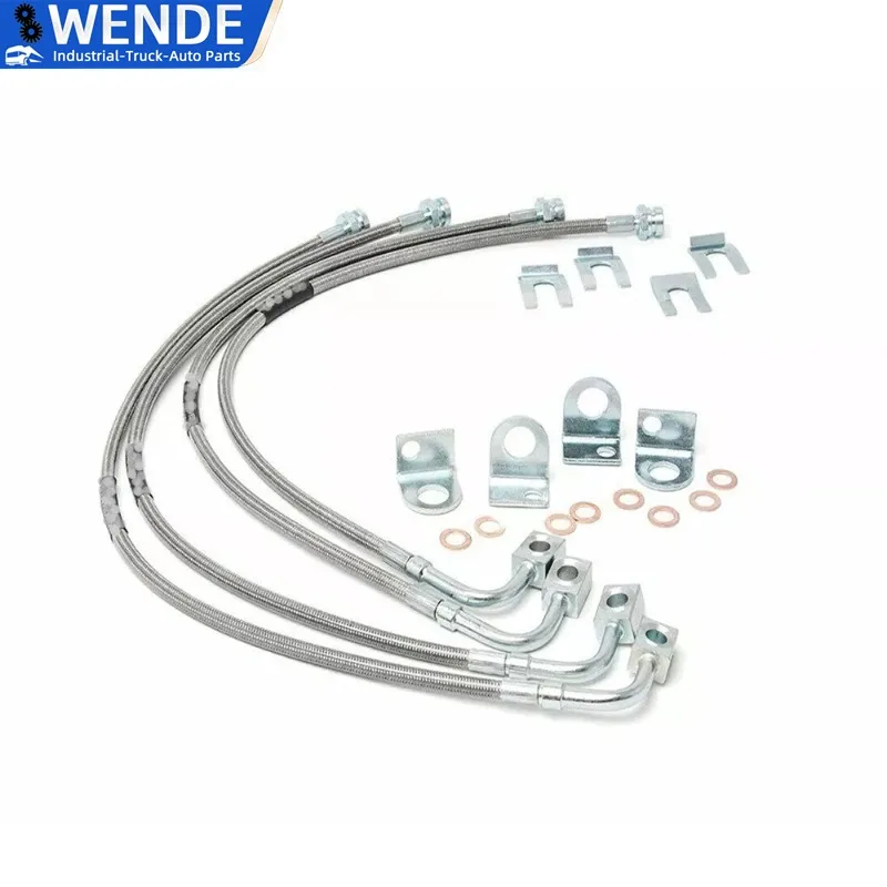 89716 líneas de freno delanteras y traseras SS reemplazo de líneas de freno inoxidable para Jeep JK Wrangler 2007-2018 elevación de 4 pulgadas-6 pulgadas