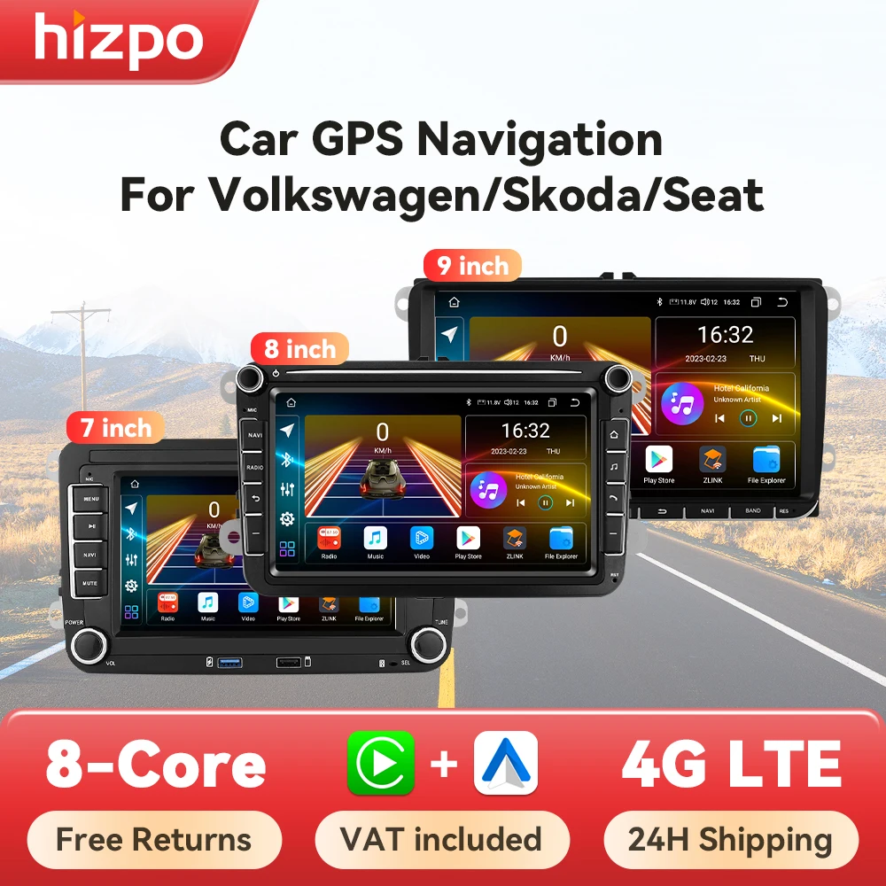 Autoradio 2DIN Hizpo con CarPlay y GPS para VW Passat B6/B7
