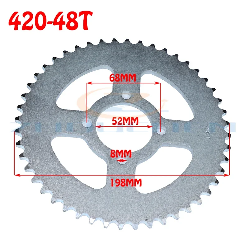 Corona trasera para ATV, quad y pit bike con cadena 420/428 - imagen 4