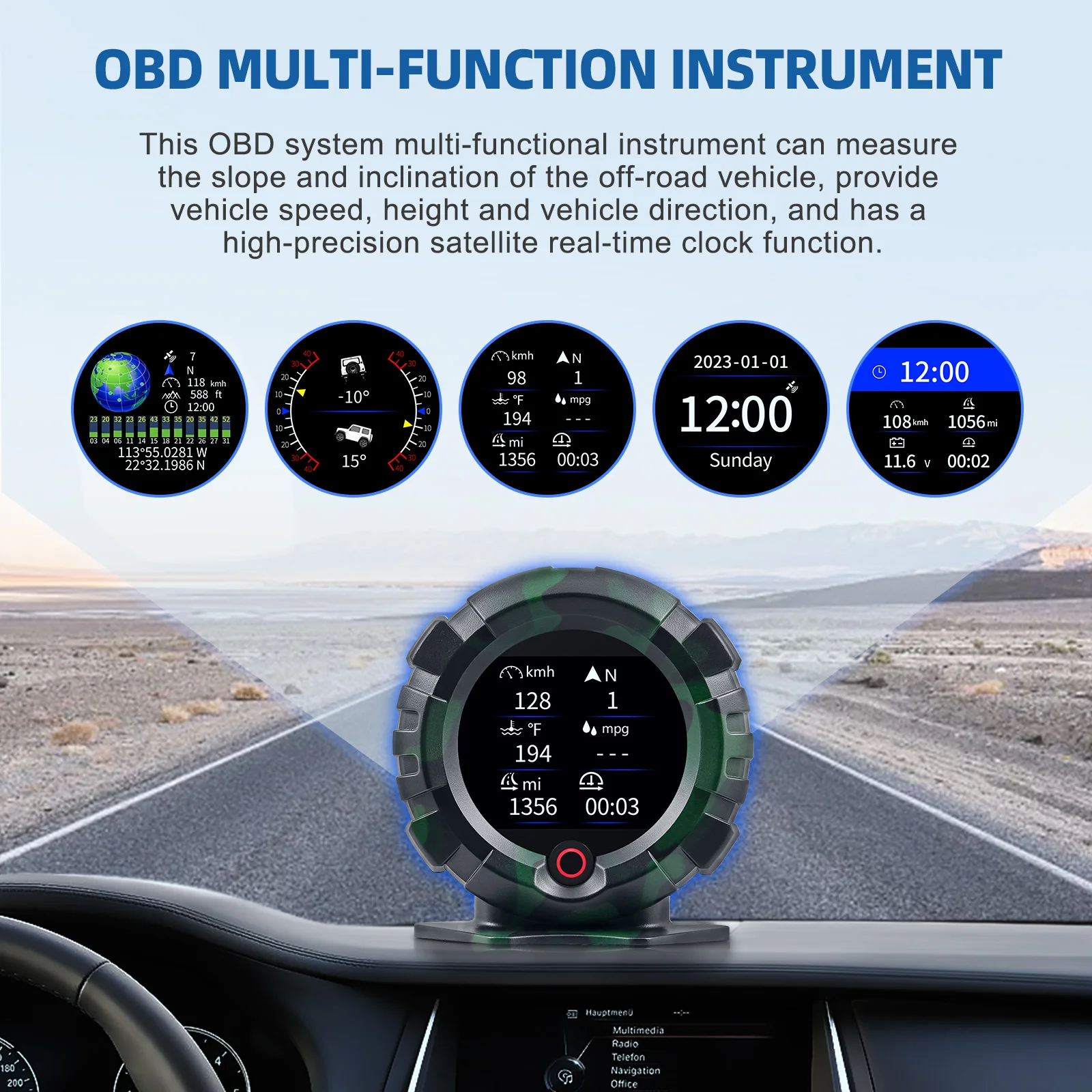 HUD velocímetro digital X95 (GPS/OBD)