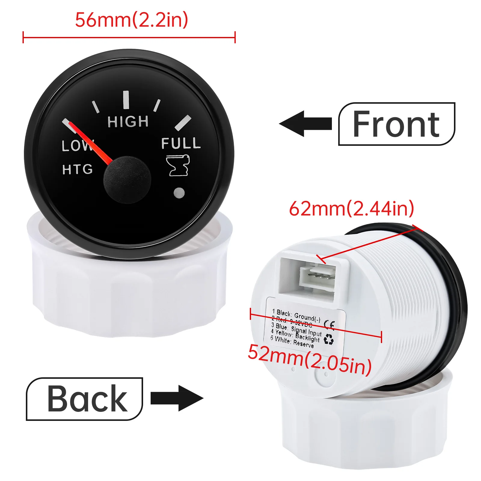 Sensor nivel aguas residuales 52 mm náutico 9-32V DC - imagen 3