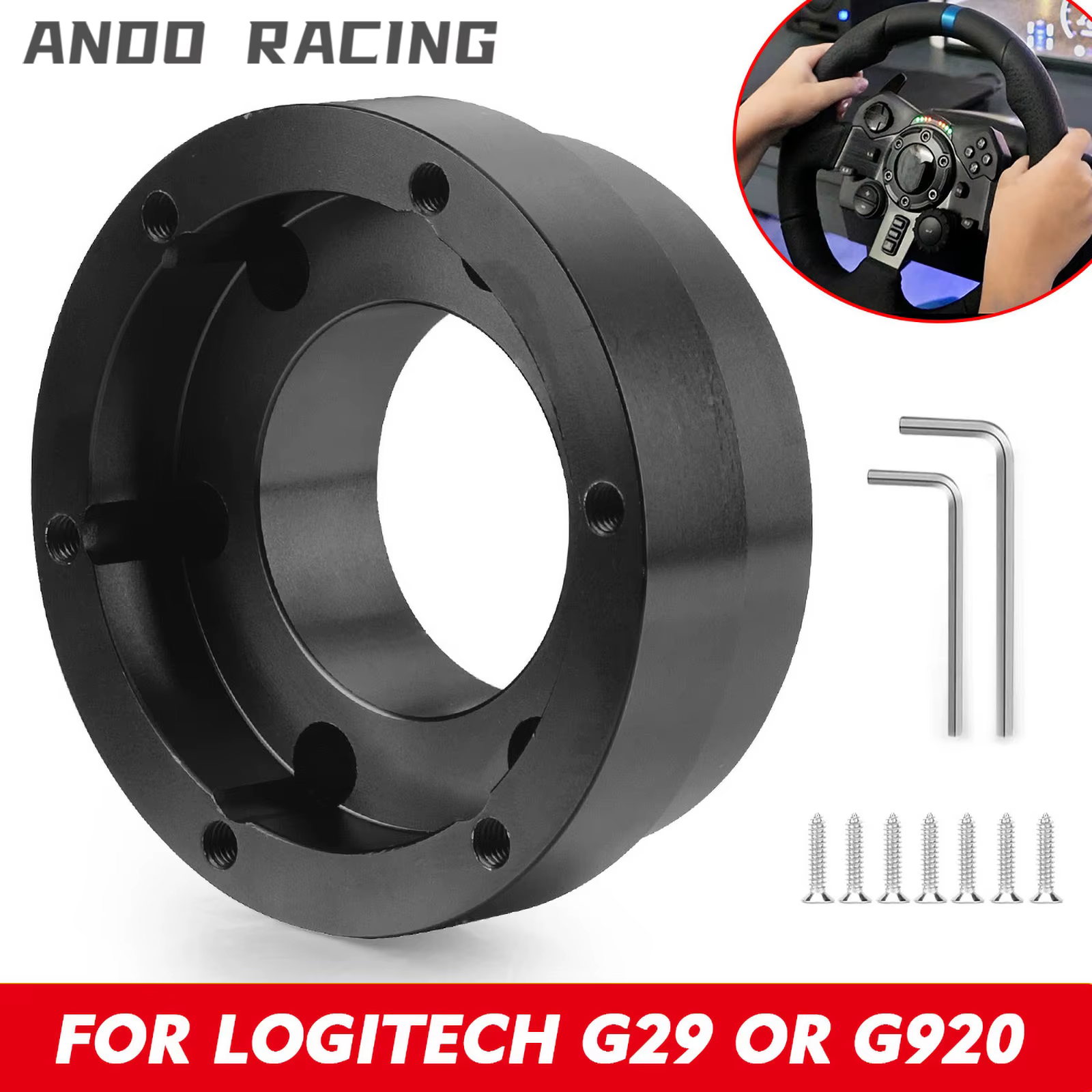 Placa adaptadora de volante 70 mm para Logitech G29 G920 G923, PCD 13"