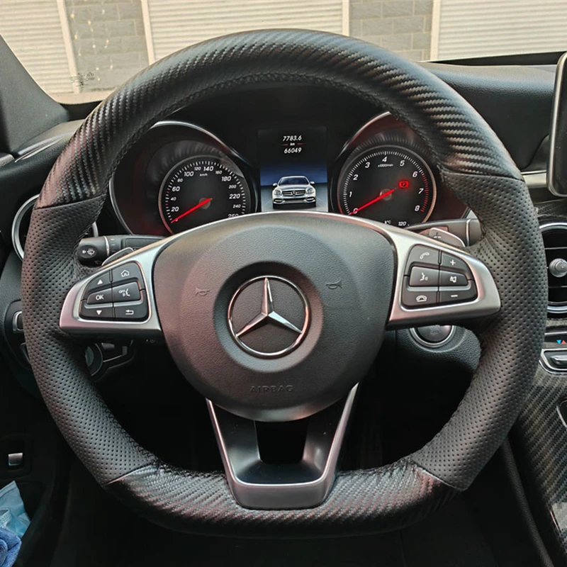 Funda fibra carbono carbono carbono para volante Mercedes-Benz Serie A/B/C/CLA 2012-2019 - imagen 2