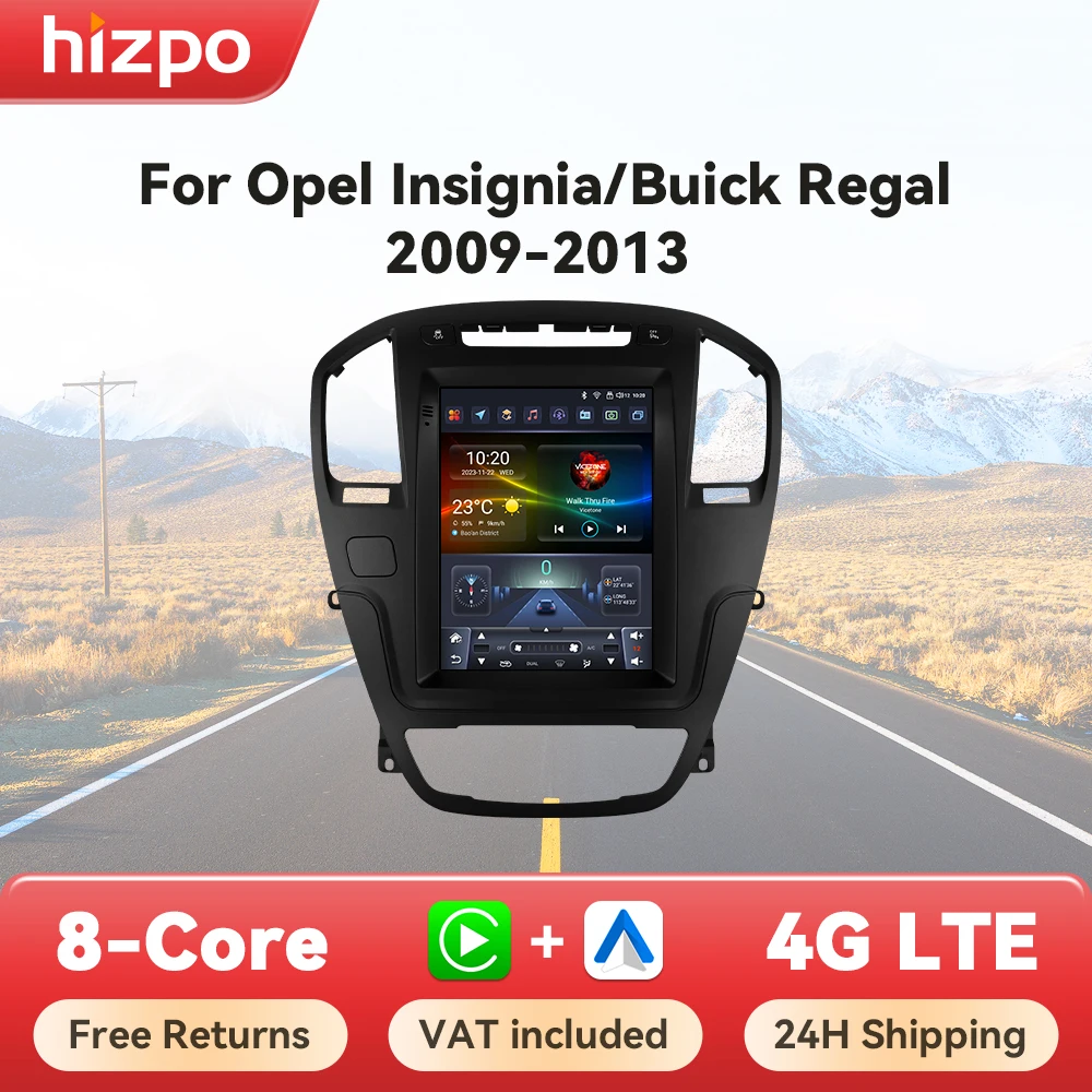 Hizpo 9,7 "para Radio de coche estilo Tesla para Buick Regal Opel Insignia 2009 - 2013 CarPlay inalámbrico Android Auto No 2 din 2din DVD