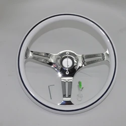 Volante universal deportivo de madera clásica blanco