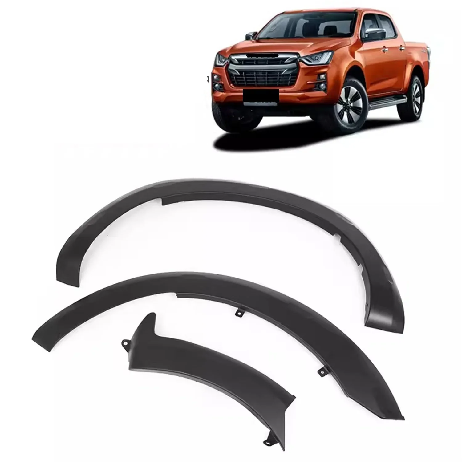 Guardabarros de coche, Protector de cejas de rueda de arco, pegatina de guardabarros para Isuzu Dmax 2021
