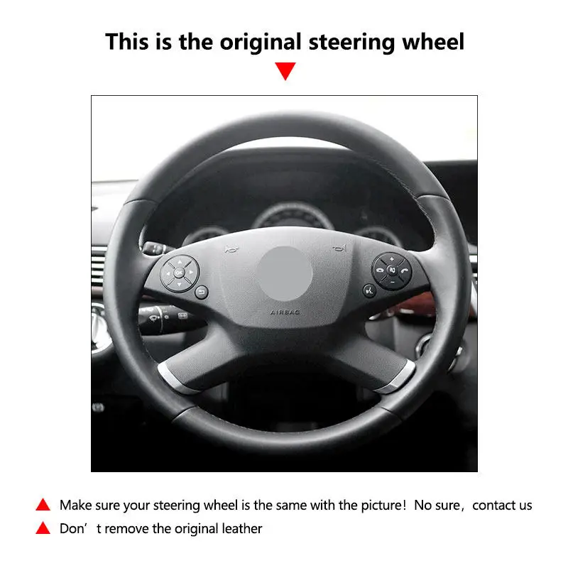 Cubierta de cuero de microfibra para volante de Mercedes-Benz Clase E W212
